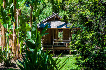 Maison en bambou.