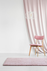 Pink room with copy space