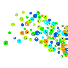 Vector Confetti Background Pattern. Element of design. Colored emoticons on a white background