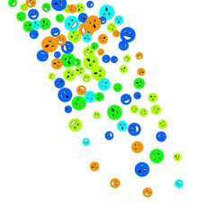 Vector Confetti Background Pattern. Element of design. Colored emoticons on a white background
