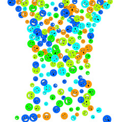 Vector Confetti Background Pattern. Element of design. Colored emoticons on a white background