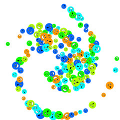 Vector Confetti Background Pattern. Element of design. Colored emoticons on a white background