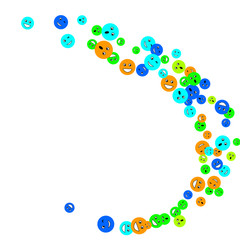 Vector Confetti Background Pattern. Element of design. Colored emoticons on a white background