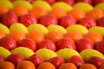  Colorful background of assorted Gumballs isolated over white background