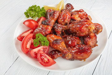close-up of tasty grilled crispy chicken