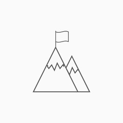 mountain peak with flag icon