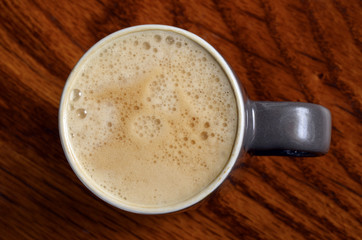Coffee cup, top view close up