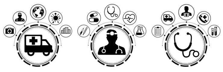 Healthcare modern flat interface vector