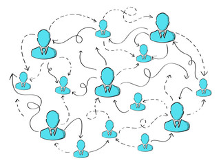 Hand drawn social network vector presentation