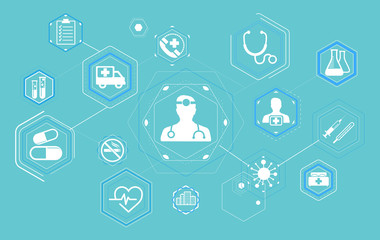 Healthcare modern flat interface vector