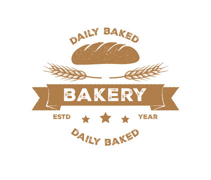 vintage bakery pastry logo design set