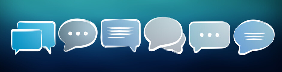 Hand-drawn discussion icons sketch