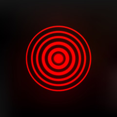 Neon pain symbol circle. Red medical ring icon. For your medical design. Vector illustration.