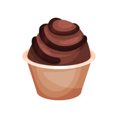 Chocolate cupcake cartoon vector Illustration
