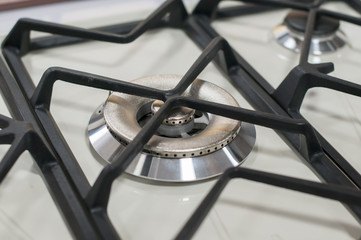 Industrial gas burner for a large pan or wok