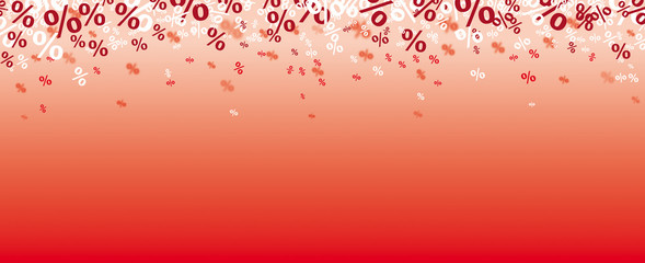 Red Background Percents Confetti