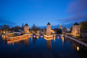 Fototapeta na wymiar Ponts Couverts from the Barrage Vauban in Strasbourg France