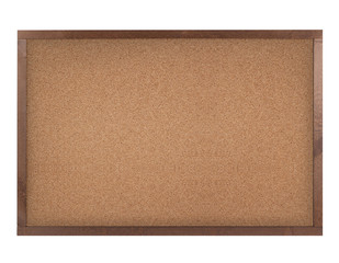 Fototapeta premium Empty corkboard (cork board) in frame isolated on white