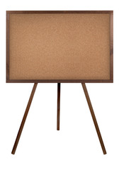 Empty corkboard (cork board) in frame isolated on white - obrazy, fototapety, plakaty