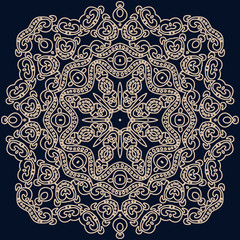 square pattern in oriental style. Can be used for decorating textiles, clothes, pillows, bed linens and other