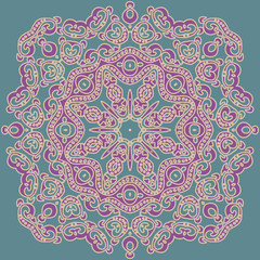 square pattern in oriental style. Can be used for decorating textiles, clothes, pillows, bed linens and other