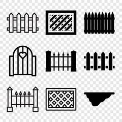 Set of 9 plank filled and outline icons