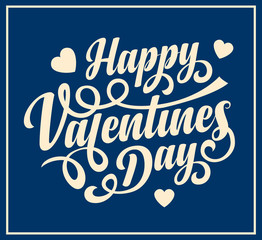 Happy Valentines Day. Calligraphic text