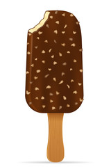 ice cream in chocolate glaze on stick stock vector illustration