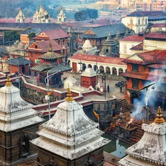 Fototapete Rund Pashupatinath-Tempel, Kathmandu, Nepal © Ingo Bartussek