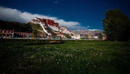 the sight of the Potala Palace in Lhasa, Tibet, China