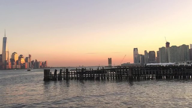 Jersey City panorama at dusk
