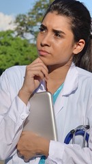 Confused Nurse Minority Person