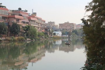 Fototapeta na wymiar Along the Canal in Shunde Foshan Guangdong Canton China Asia