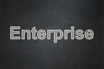 Obraz premium Finance concept: text Enterprise on Black chalkboard background