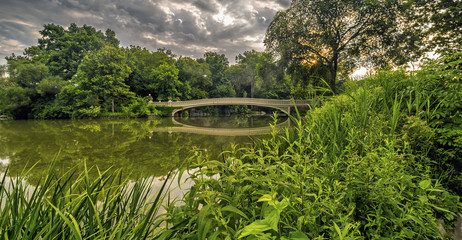 Fototapeta na wymiar Bow bridge Central Park