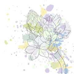 Gardinen Trendige Blumen vector drawing flower  © cat_arch_angel