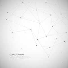 Vector global creative social network. Abstract polygonal background with lines and dots.