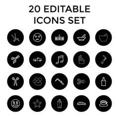 Clipart icons. set of 20 editable outline clipart icons