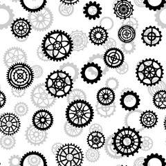 Seamless pattern with different gears