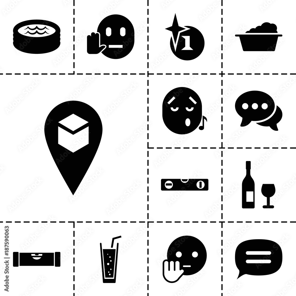 Poster bubble icons. set of 13 editable filled bubble icons