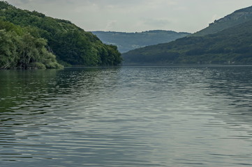 Environment of the dam, artificial lake, reservoir or barrage  Aleksandar Stamboliiski at river Rosiza and river Vidima, Bulgaria 
