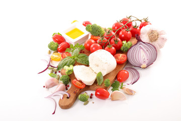 cherry tomato,basil and mozzarella