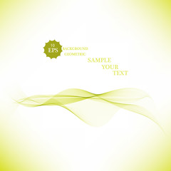 Abstract vector background, green waved lines for brochure, website, flyer design.