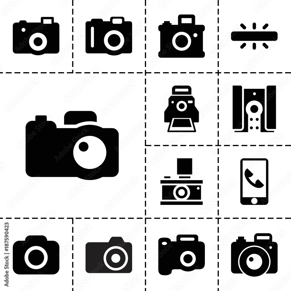 Poster capture icons. set of 13 editable filled capture icons