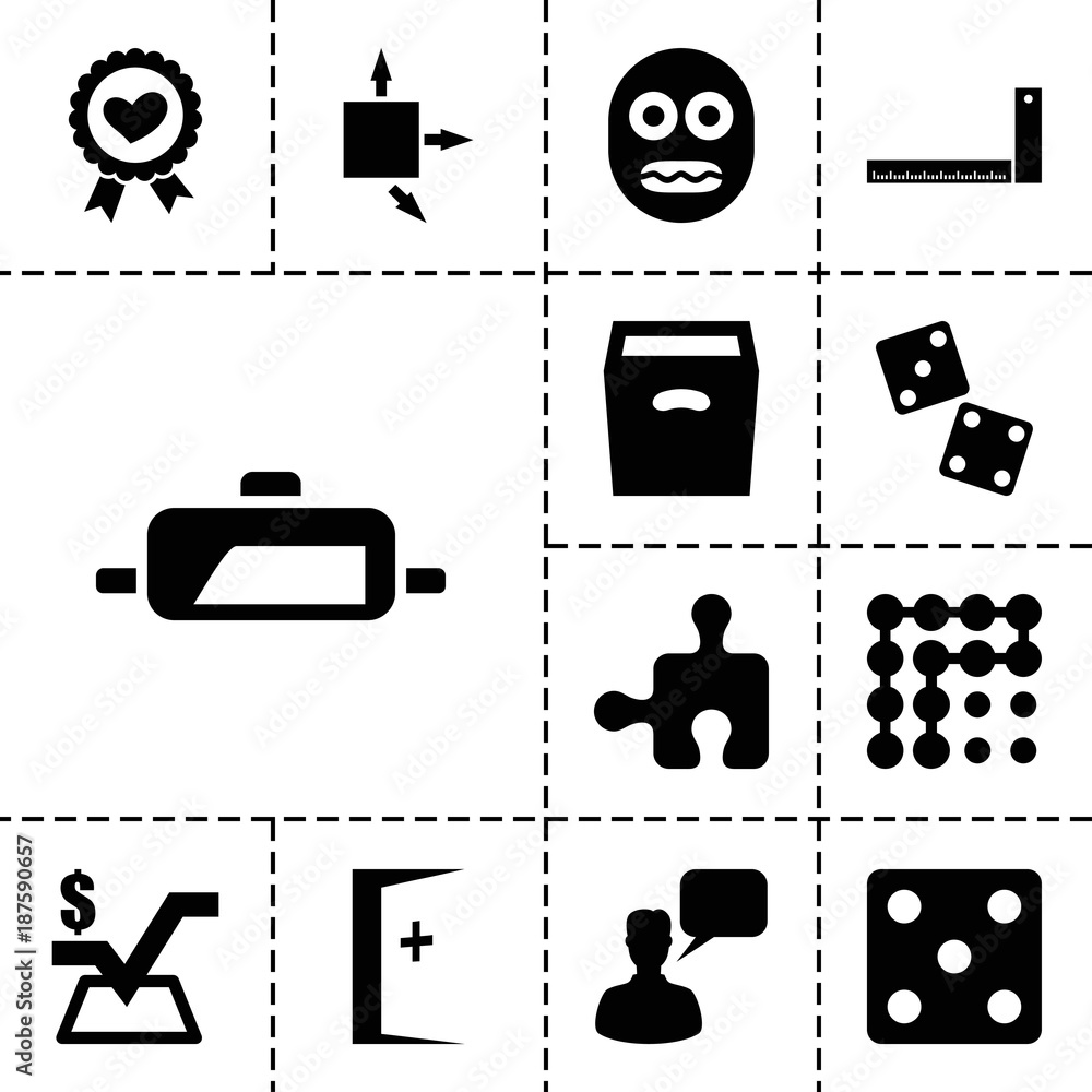 Poster square icons. set of 13 editable filled square icons