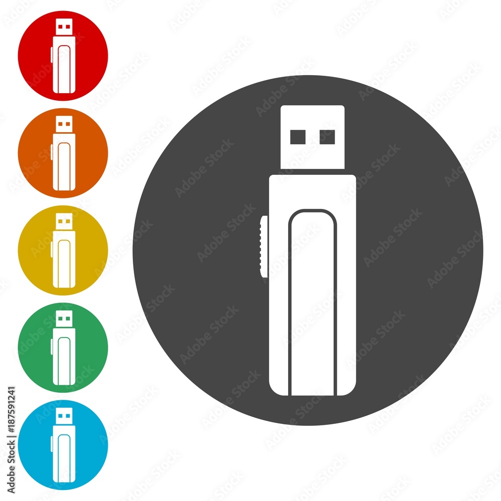 Poster usb flash memory icon