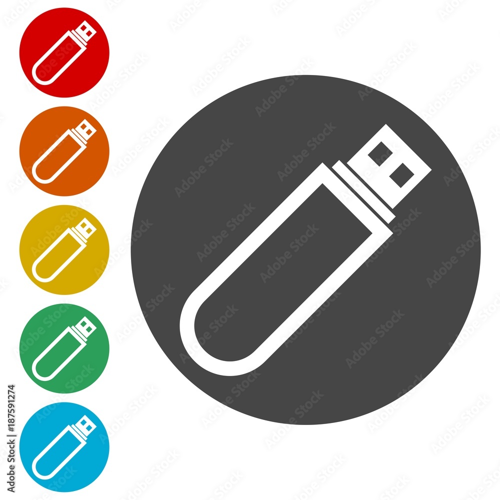 Poster usb flash memory icon