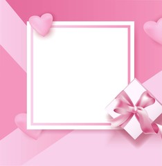 Romantic frame for Valentine day, poster template. Vector illustration