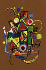 Abstract picture on brown paper © krimzoya46