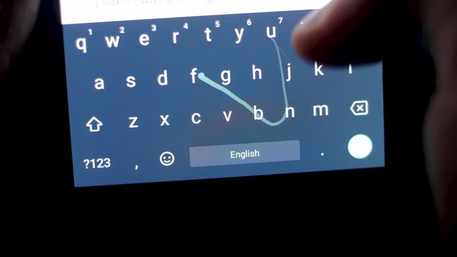 Fingers Writing on a screen with gliding motion